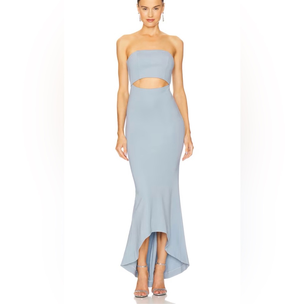 Revolve NBD Strapless Mermaid High Low June Gown in Baby Blue S